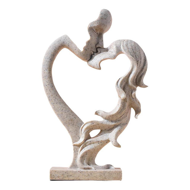 NBZOSENG® Wedding Gifts for Couples 2026, Couple Gift for Anniversary-Artisan Handcrafted Heart-Shaped Couples Kissing Sculpture for Valentine Romantic Wedding Minimalist, Romantic Love Symbo(Ss)