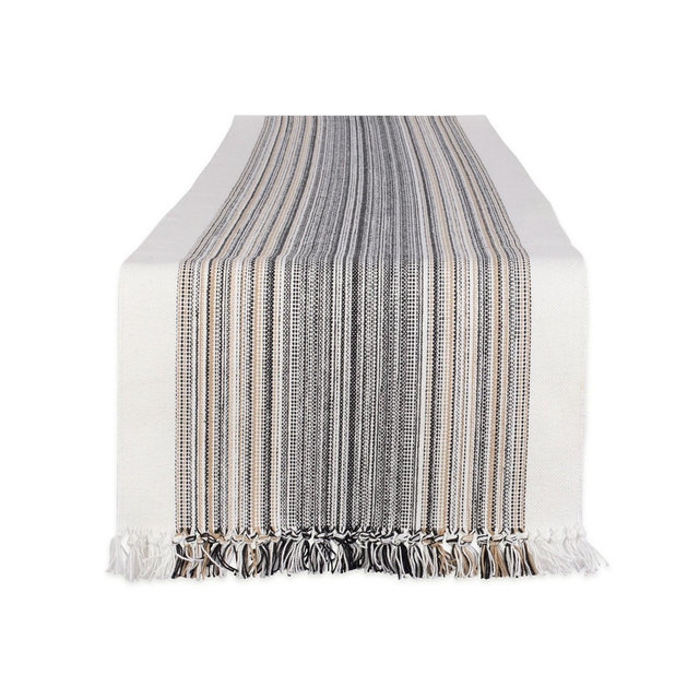 Design Imports Striped Fringed Table Runner, 14" x 72"
