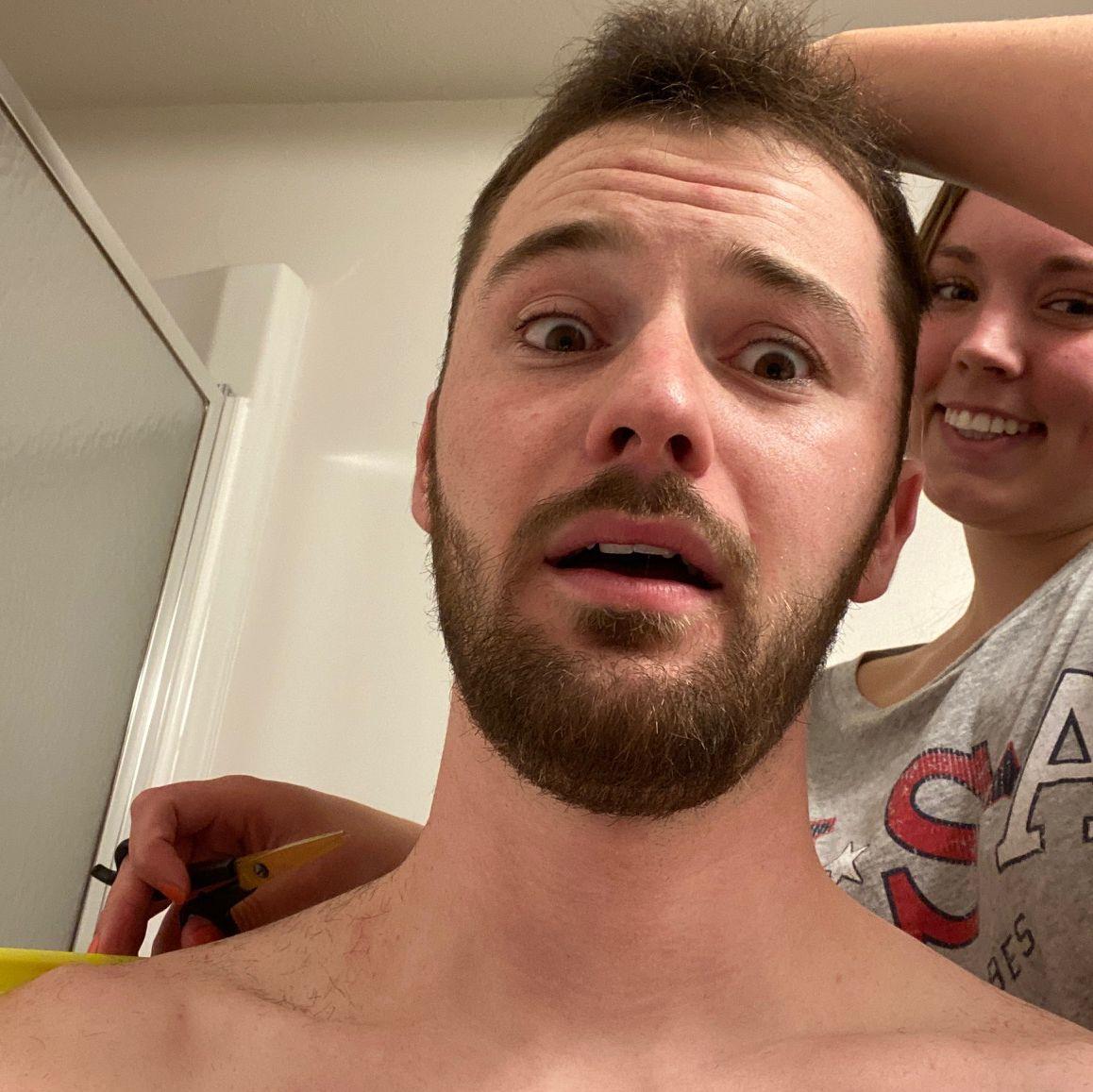 First time giving Brandon a haircut at home during Covid lockdowns