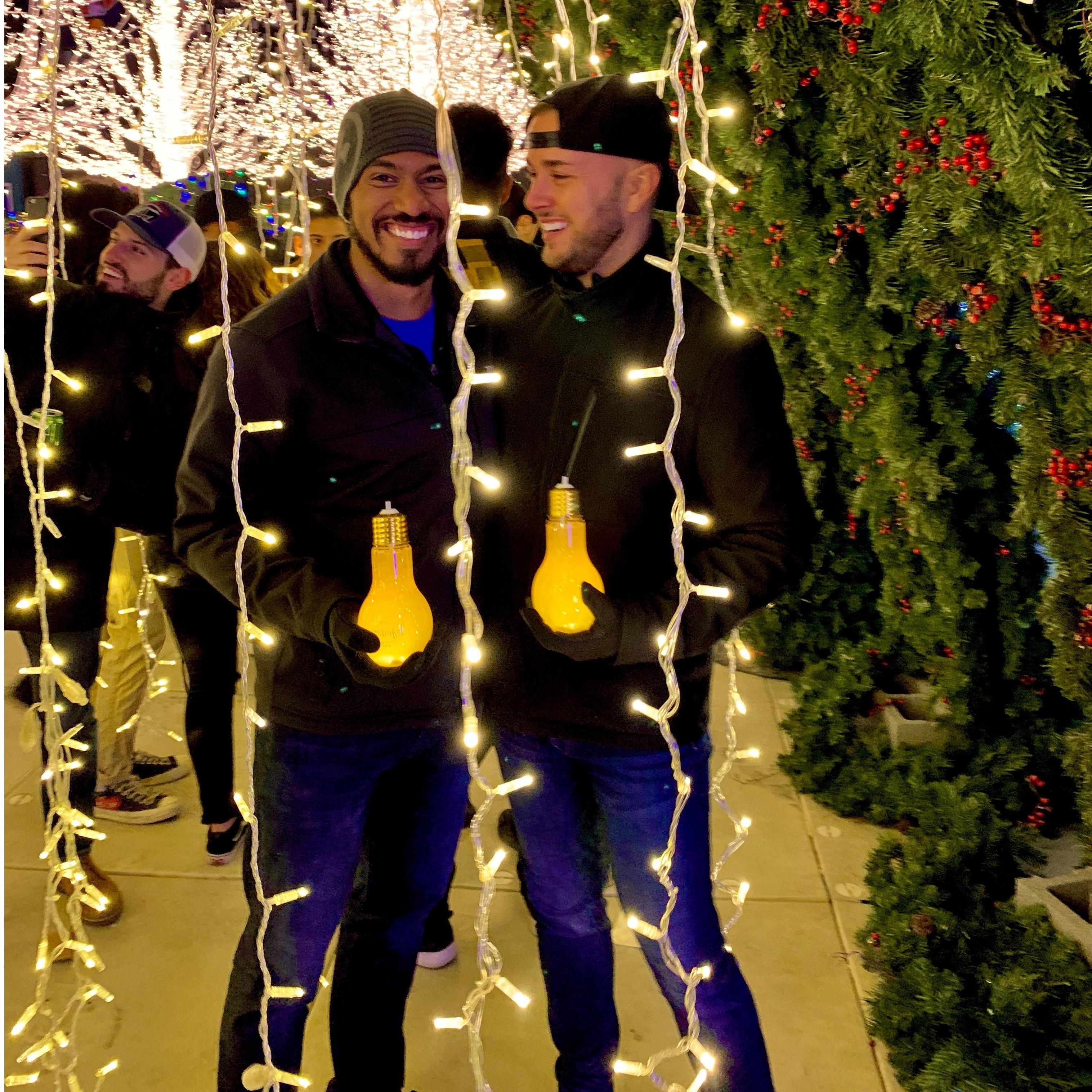 Our first Christmas together! One of our festive outings was at an event called Enchant, where National's Park was transformed into a winter wonderland.