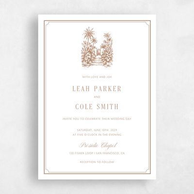Camel, White Wedding Invitation - Passage Portrait