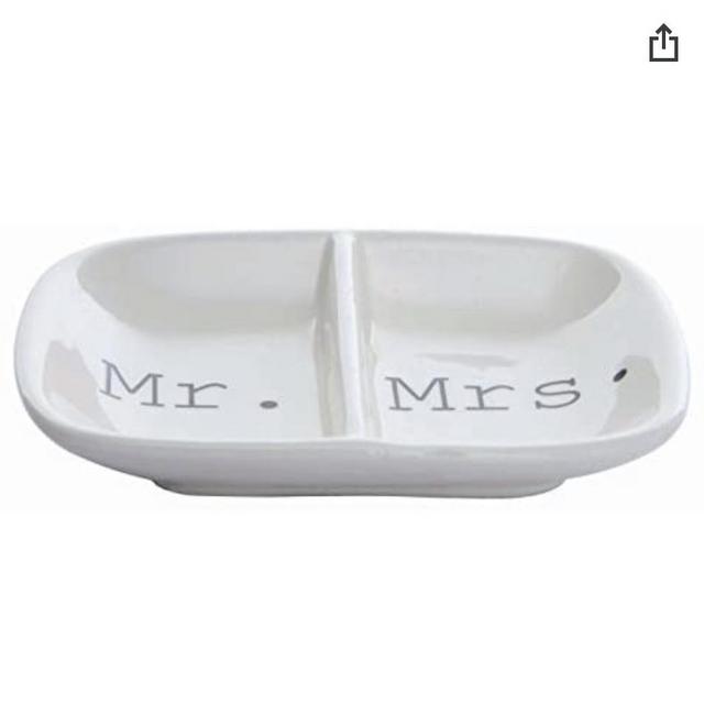 Amazon - Creative Co-op “Mr & Mrs” Two Section Dish