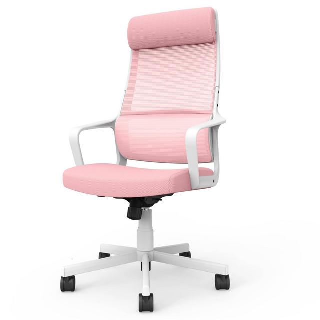 Hawson Mesh Ergonomic Swivel Office Chair Pink/White - miBasics