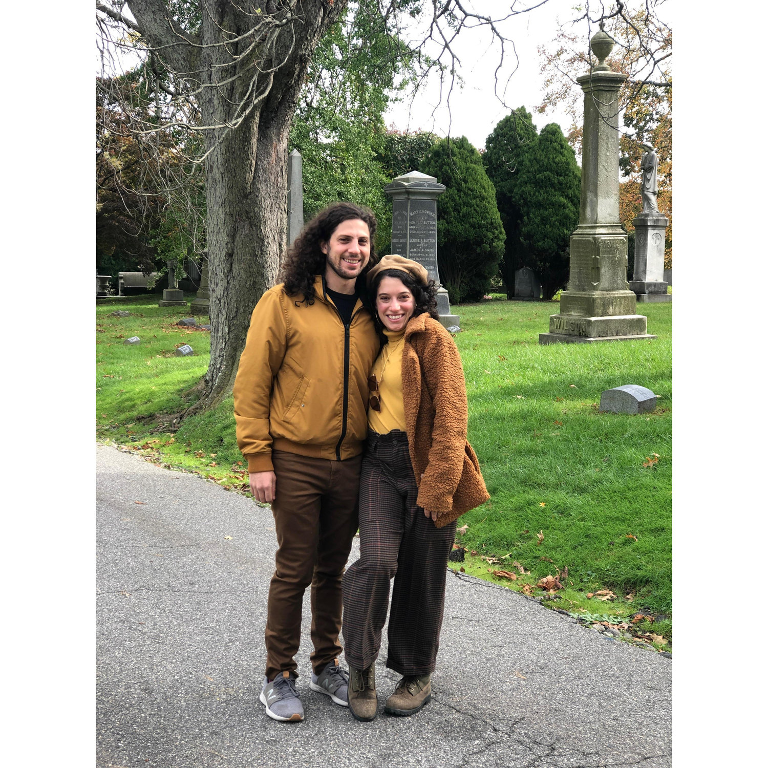 The morning of their engagement, an oblivious leah and nervous alex were stopped by a kind woman in Green-Wood cemetery who wanted to take their photo, just cuz they looked so damn good!