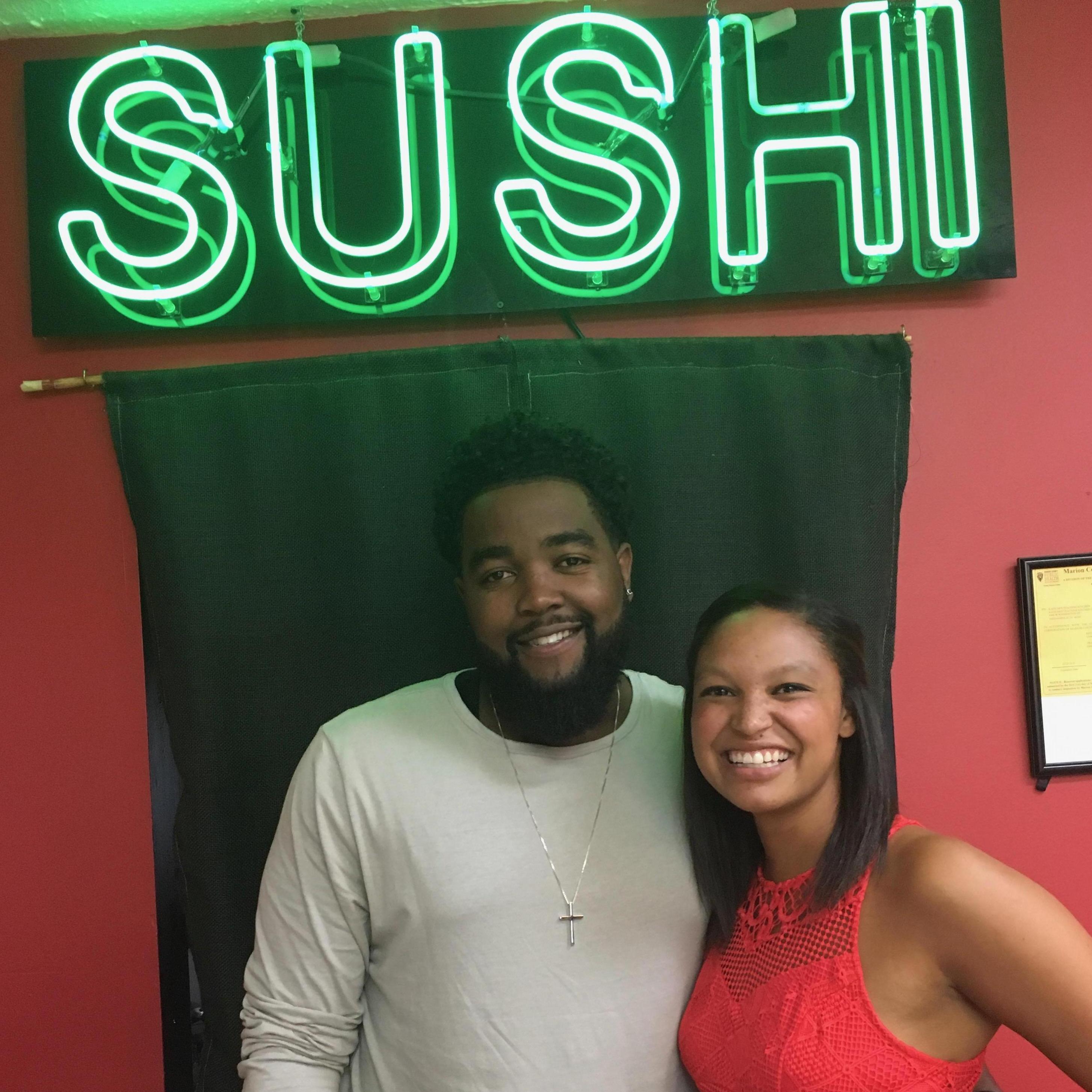 Our first date at a cooking class where we learned to make one of our favorite foods, sushi - 2017