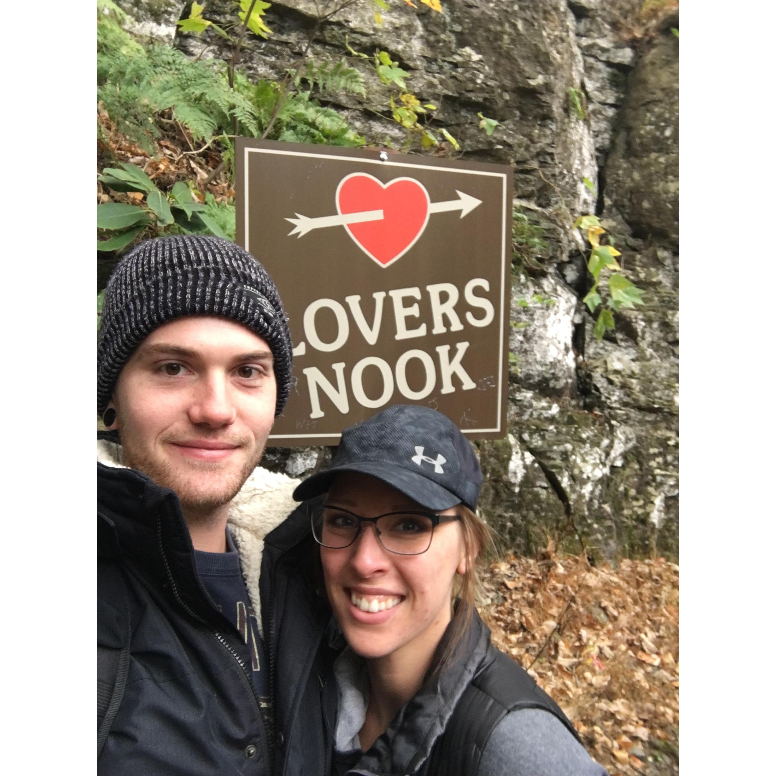 Hiking at Bushkill Falls in the Pocono Mountains for Erika's birthday.