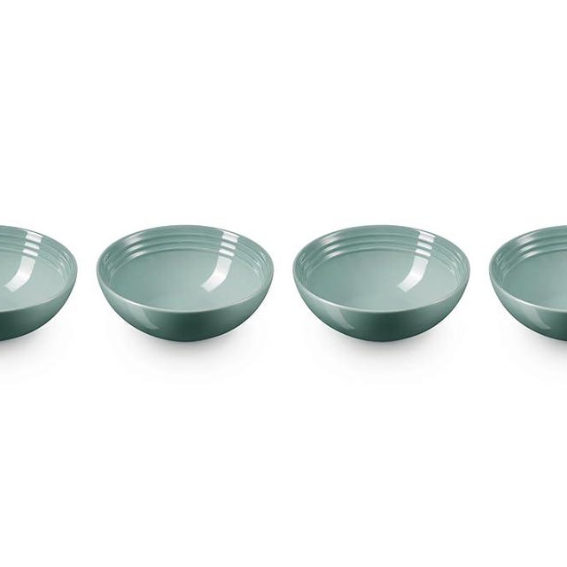Le Creuset Stoneware Set of 4 Soup Bowls, 22 oz. (6.25") each, Sea Salt