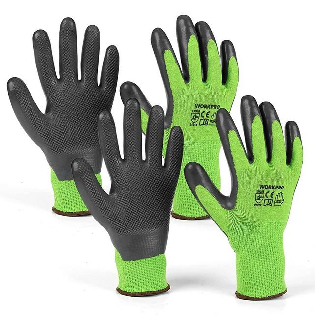 WORKPRO 2 Pairs Garden Gloves, Working Gloves with Eco Latex Palm Coated, Works Gloves with Touchscreen for Weeding, Digging, Raking and Pruning(M)