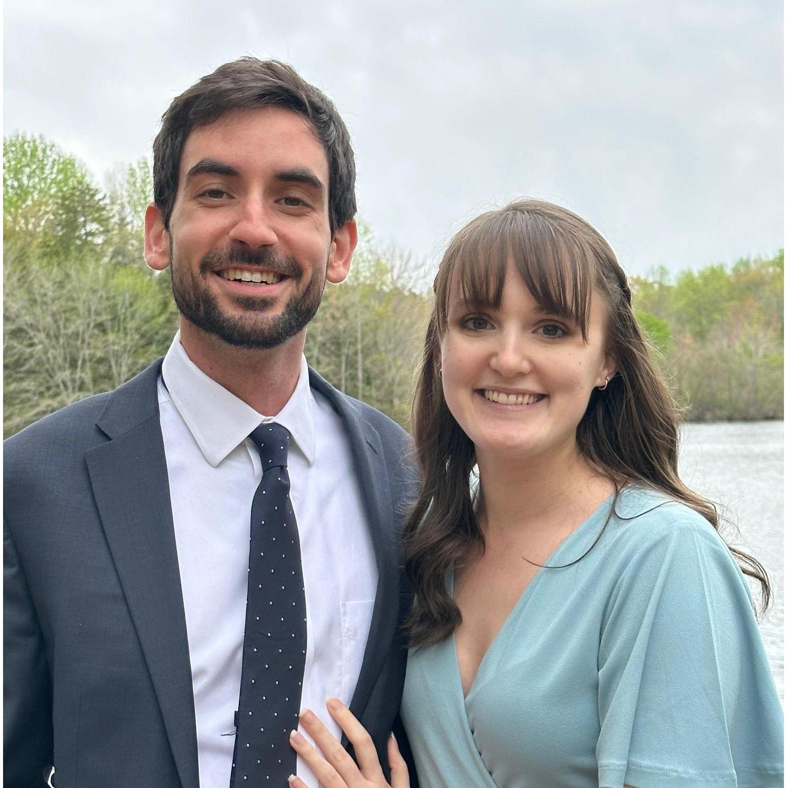 The bride and groom celebrating a friend's wedding. Who knew they were soon to be married too!