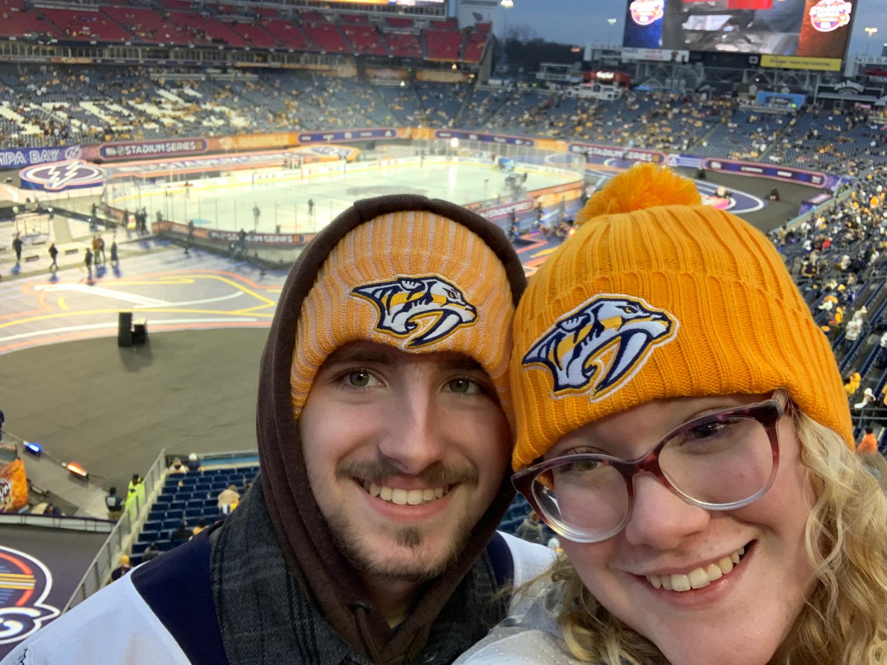 freezing our butts off for the love of hockey!