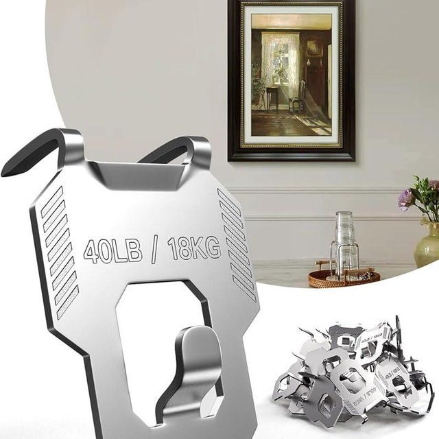 LZC 20Pcs Claw Drywall Picture Hanger: Wall Hooks for Hanging Picture Mirror Photo Poster Kit - No Damage Heavy Duty Wall Hanger for Room Office Decor Easy Tool-Free Nail-Free Holds Up to 40Lbs