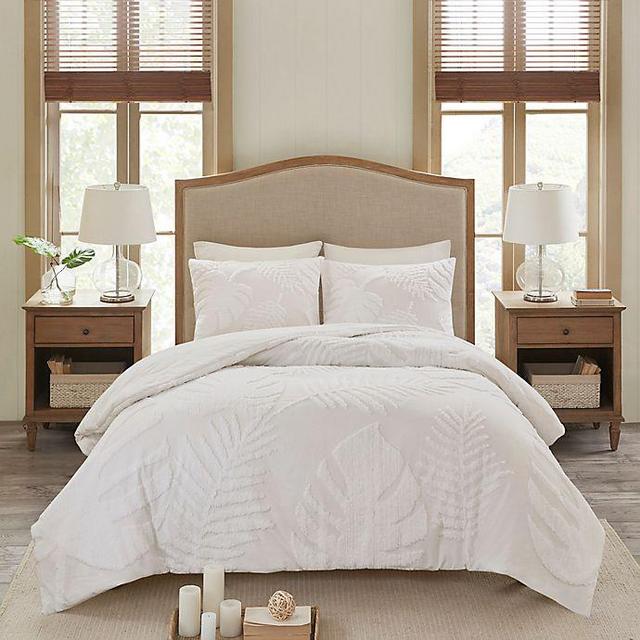 Madison Park Bahari 3-Piece Full/Queen Duvet Cover Set in White