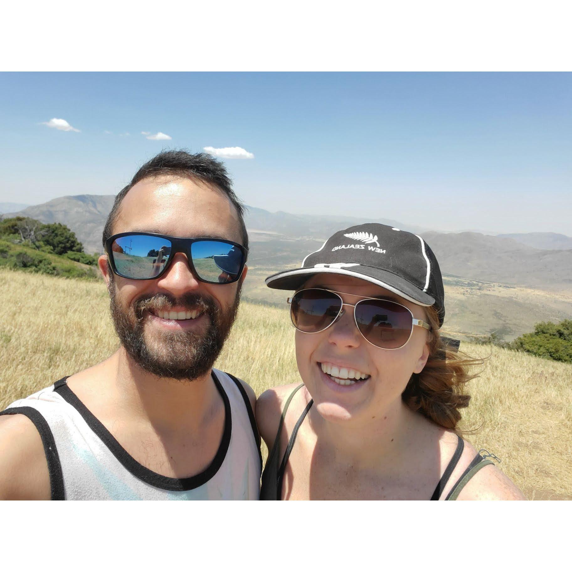 Hiking on our first weekend away together near Julian.
