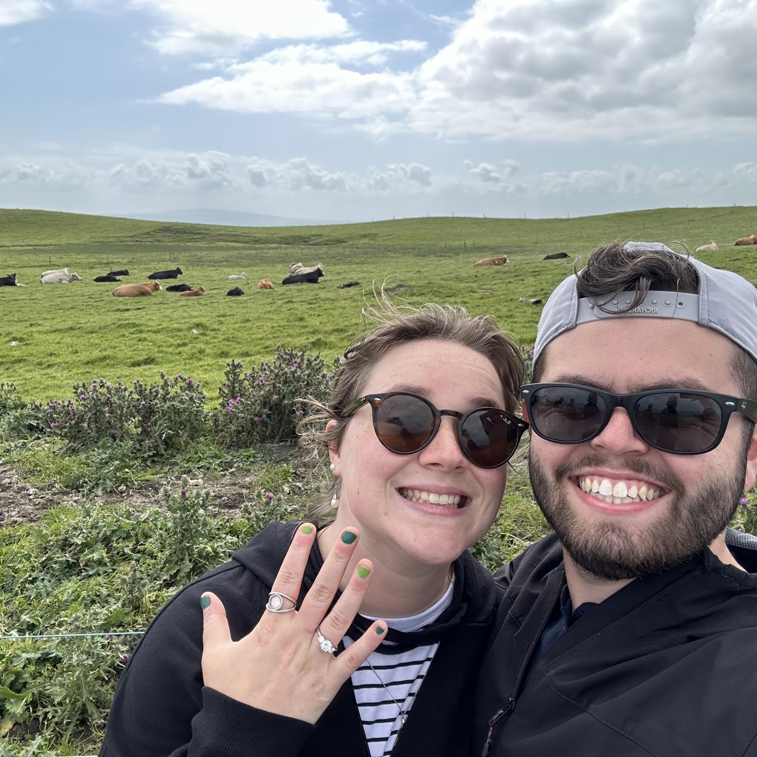 We went to see the Cliffs of Moher a few days after getting engaged!