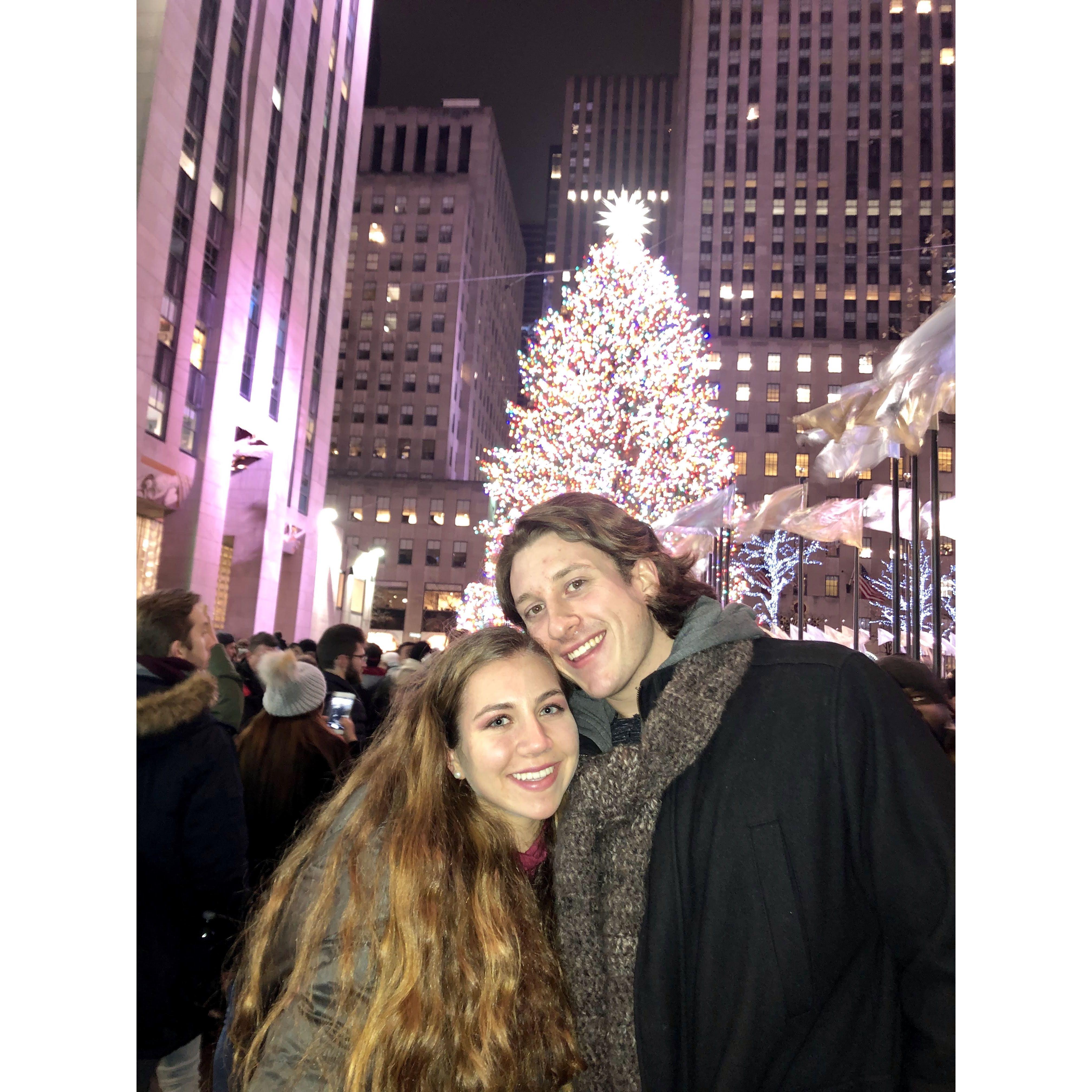 Rockin' around the Rockefeller Christmas tree.