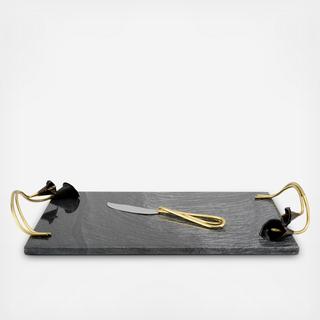 Calla Lily Cheese Board with Knife