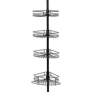 Home 4Tier RustResistant Bathtub & Shower Pole Caddy  Heritage Bronze - Zenna Home