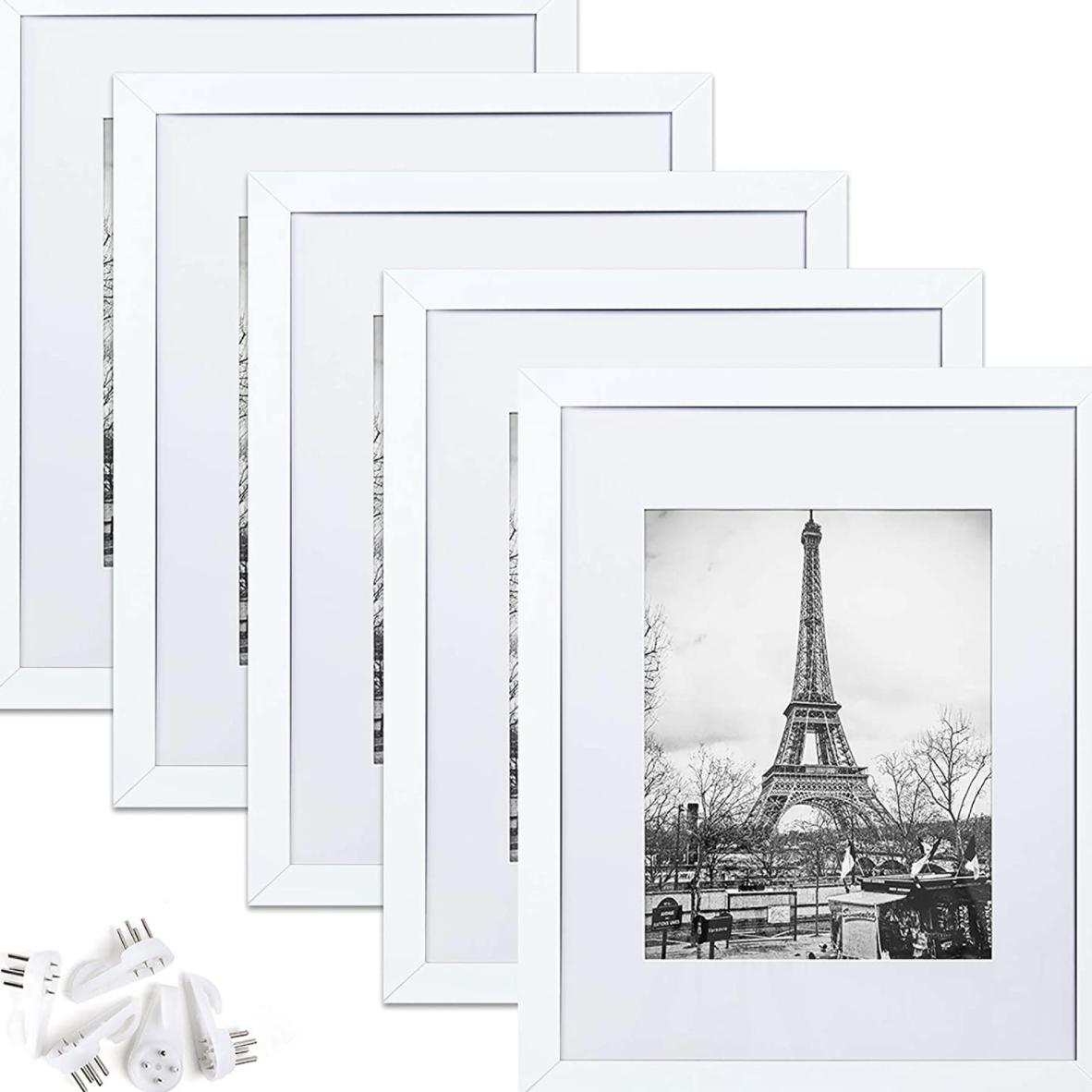 Upsimples 11x14 Picture Frame Set Of 5,display Pictures 8x10 With Mat
