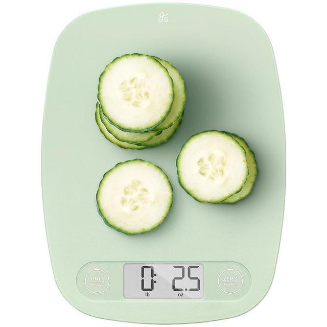 Greater Goods Essential Kitchen Scale, Plastic, Digital Kitchen Scale and Food Prep Scale, Designed in St. Louis, Sage Green