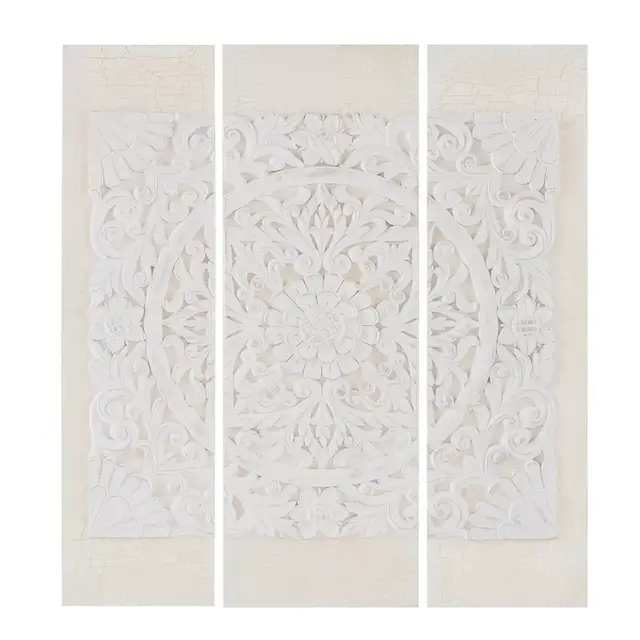 Madison Park Mandala Park 3-Piece Canvas Wall Art Set in White