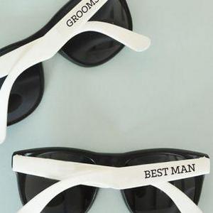 White Groom and Groomsmen Sunglasses Set of 6