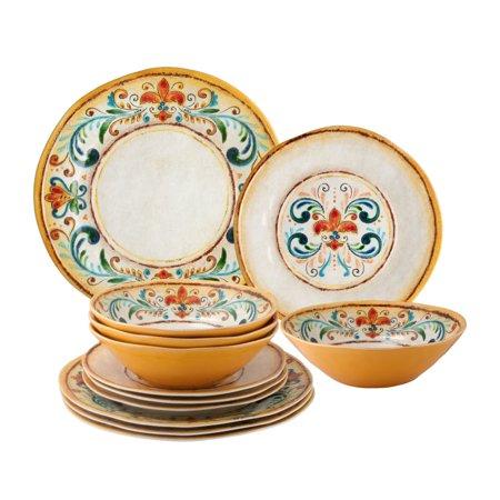 Gourmet Art 16-Piece Tuscany Melamine Dinnerware Set