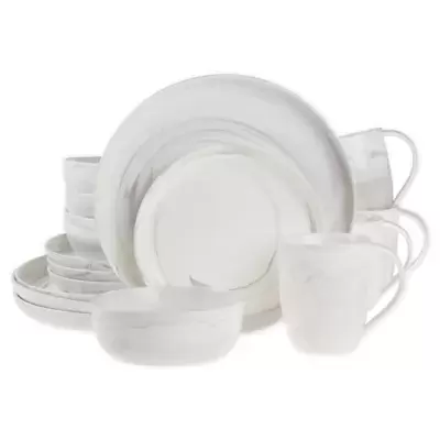 Artisanal Kitchen Supply® Coupe Marbleized 16-Piece Dinnerware Set in Grey