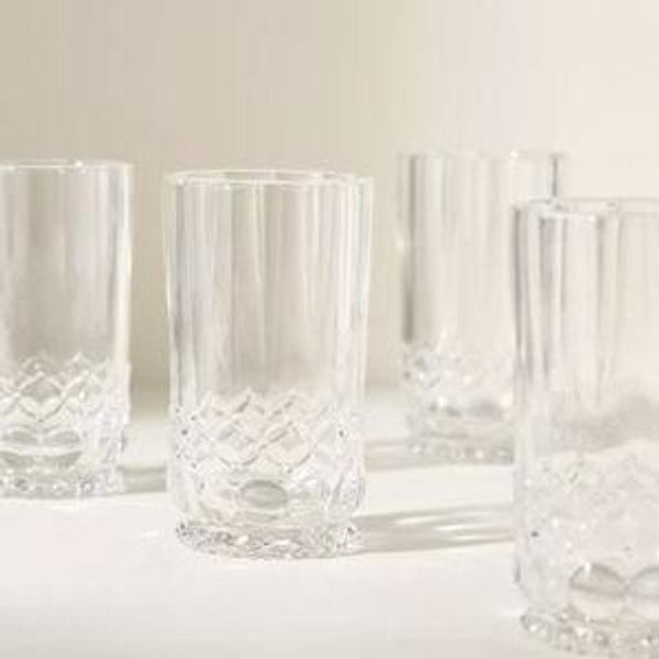 Savannah Glass Tumblers, Set of 4: Clear