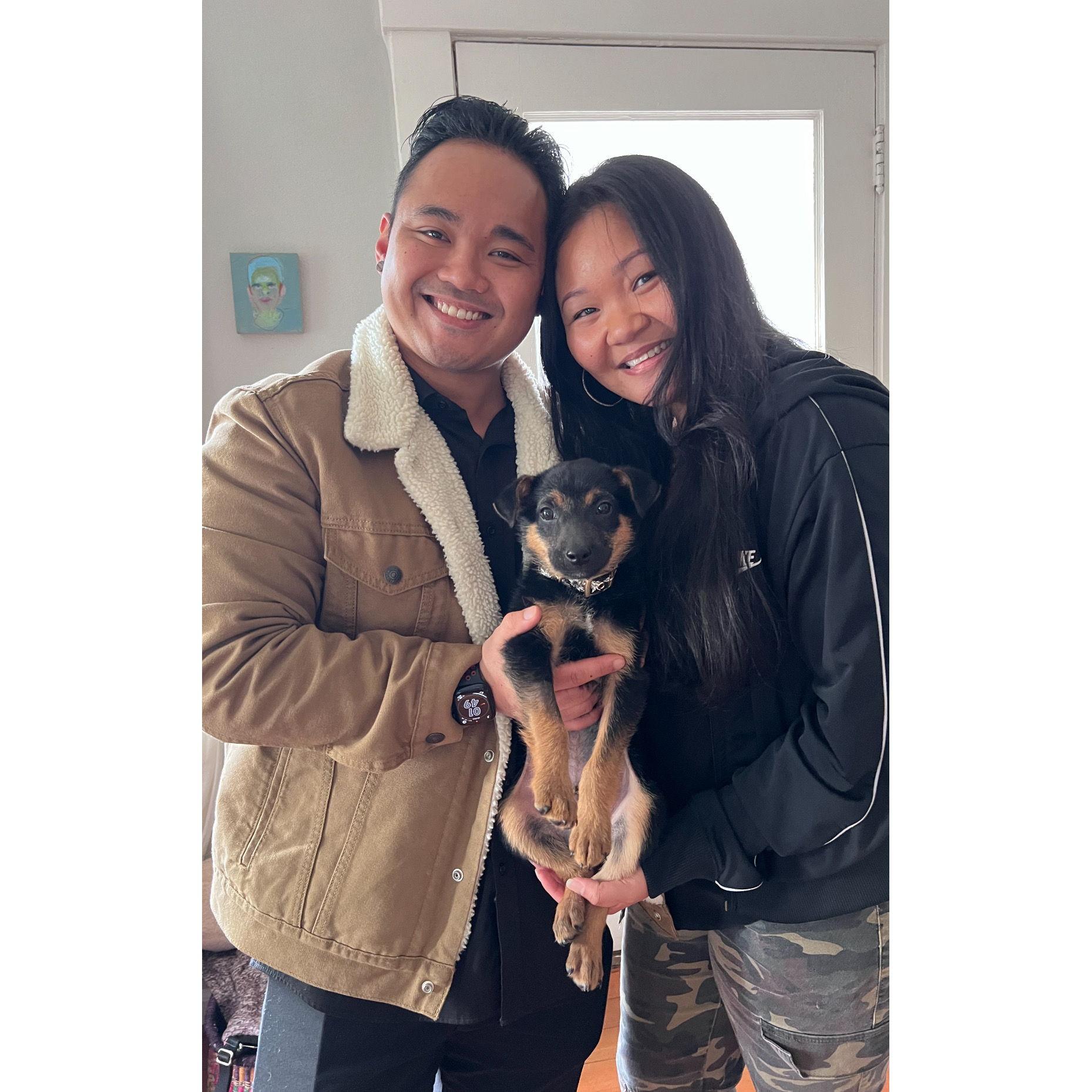 The day we met Leo and were back the next day to rescue him.