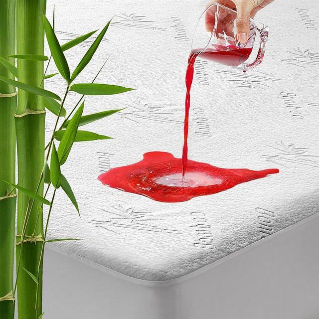 Lysam Mattress Protector Queen, Cooling Bed Mattress Cover Waterproof, 60"x 80" Bed Cover Noiseless Breathable Soft, Machine Washable Fitted Deep Pocket Mattress Pad Cooling for Baby Pregnant