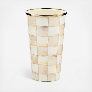 Mocha Check Stainless Steel Tall Tumbler