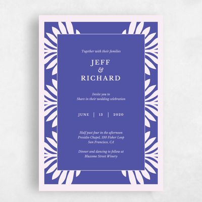 Indigo, Blue Wedding Invitation - Mantova Classic