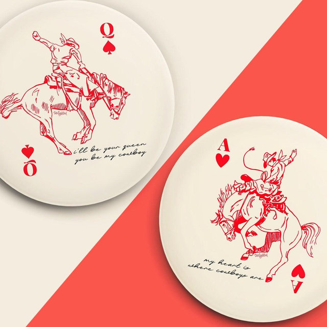 Western Cowboy Cards Acrylic Coasters | Dual-Sided Acrylic Coasters | Drink Accessories | Bar Cart Decor | Set of 2 or 4 | Table Decor
