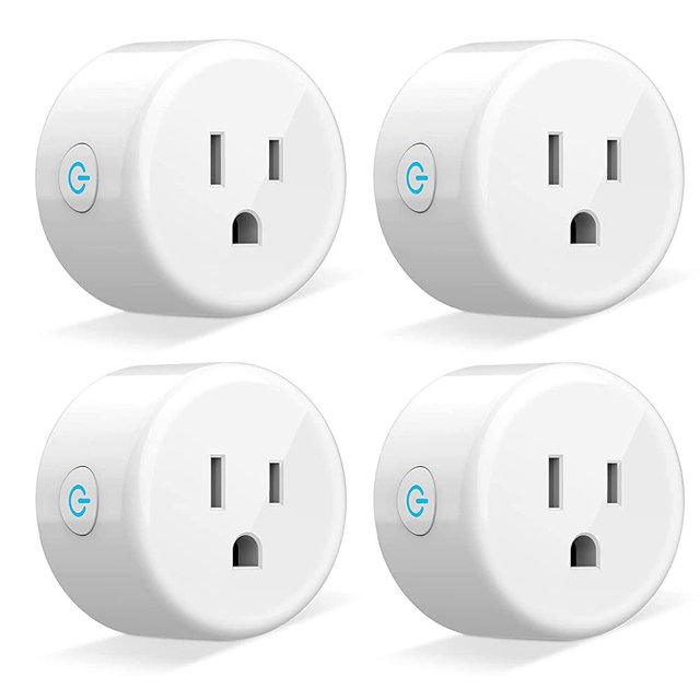 GHome Smart WP5-4 Smart Plug Mini WiFi Outlet Socket Compatible with Alexa Google Home Remote Control, Timer Function, No Hub Required ETL and FCC Listed, White