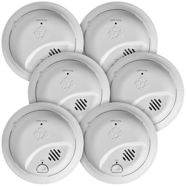 First Alert SMI100-AC, Hardwire Interconnect Smoke Alarm with Battery Backup, 6-Pack