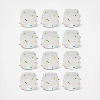 Raised Dotted Handmade Drinking Glass, Set of 12