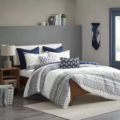 INK+IVY Mila 3-Piece Reversible King/California King Comforter Set in Navy