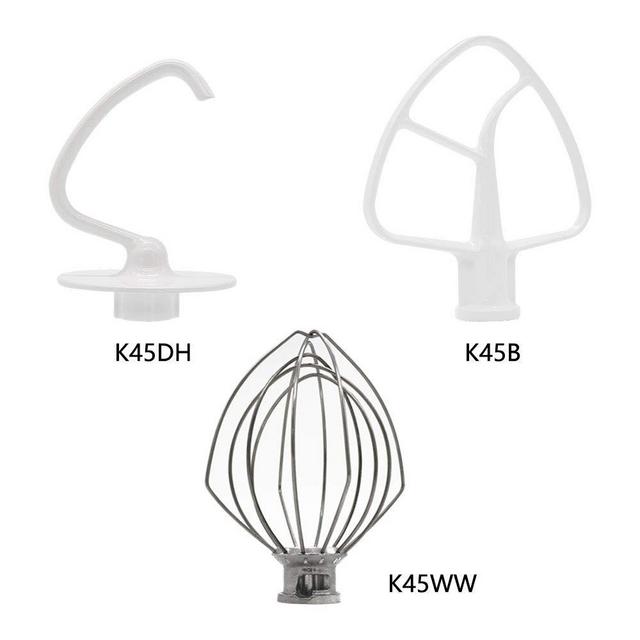 K45DH&K45WW&K45B by AMI PARTS K45DH Dough Hook&K45WW Wire Whip&K45B Coated Flat Blade Paddle with Scraper, 3 Pieces Stand Mixers Repair Set