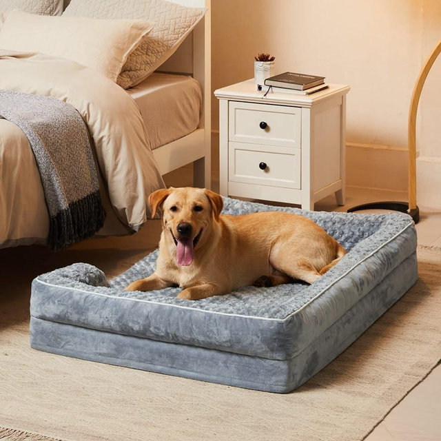 WNPETHOME Dog Beds for XXLarge Dogs, Washable Dog Bed, Bolster Dog Sofa Bed with Waterproof Lining & Non-Skid Bottom, Orthopedic Egg Foam Dog Couch for Pet Sleeping, Pet Bed for XXLarge Dogs