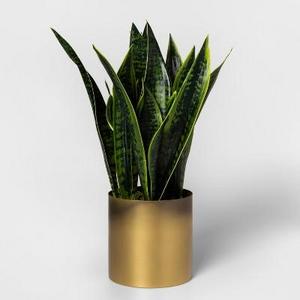 Faux Sansevieria Plant in Gold Pot - Project 62™