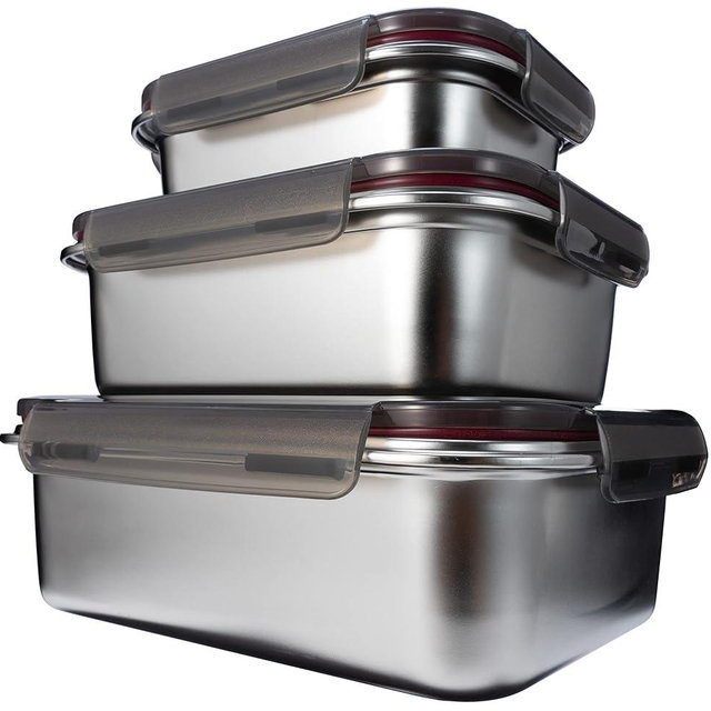 Stainless steel food storage containers leak proof&airtight lids for Kitchen,stainless steel bowl,meal prep lunch box,Dishwasher Safe ,Oven/Freezer/Microwave 5mins Safe without lids,reusable&stackable