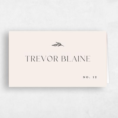 Linen, Beige Wedding Place Card - Finch