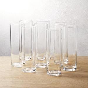 set of 8 cylinder champagne flutes