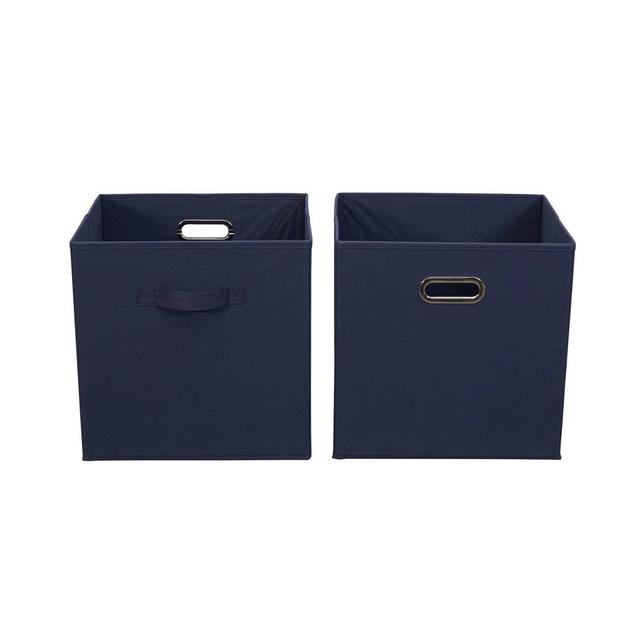 Household Essentials 2pc 12" x 13" Fabric Storage Bin Set Navy