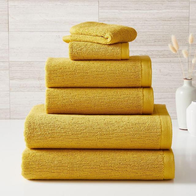 Organic Textured Towel, Set of 6, Dark Horseradish