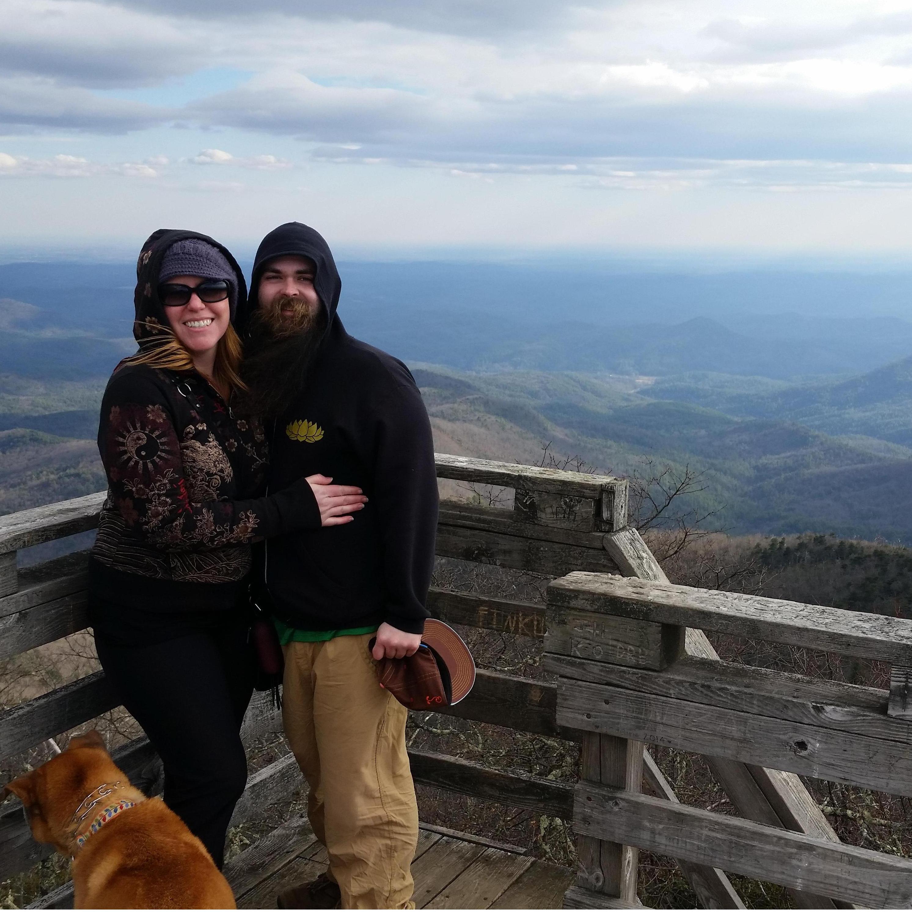 At the summit of Big Bald Mountain, the highest point in Georgia 2015