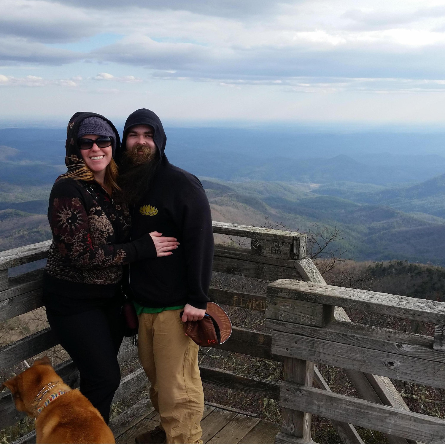 At the summit of Big Bald Mountain, the highest point in Georgia 2015