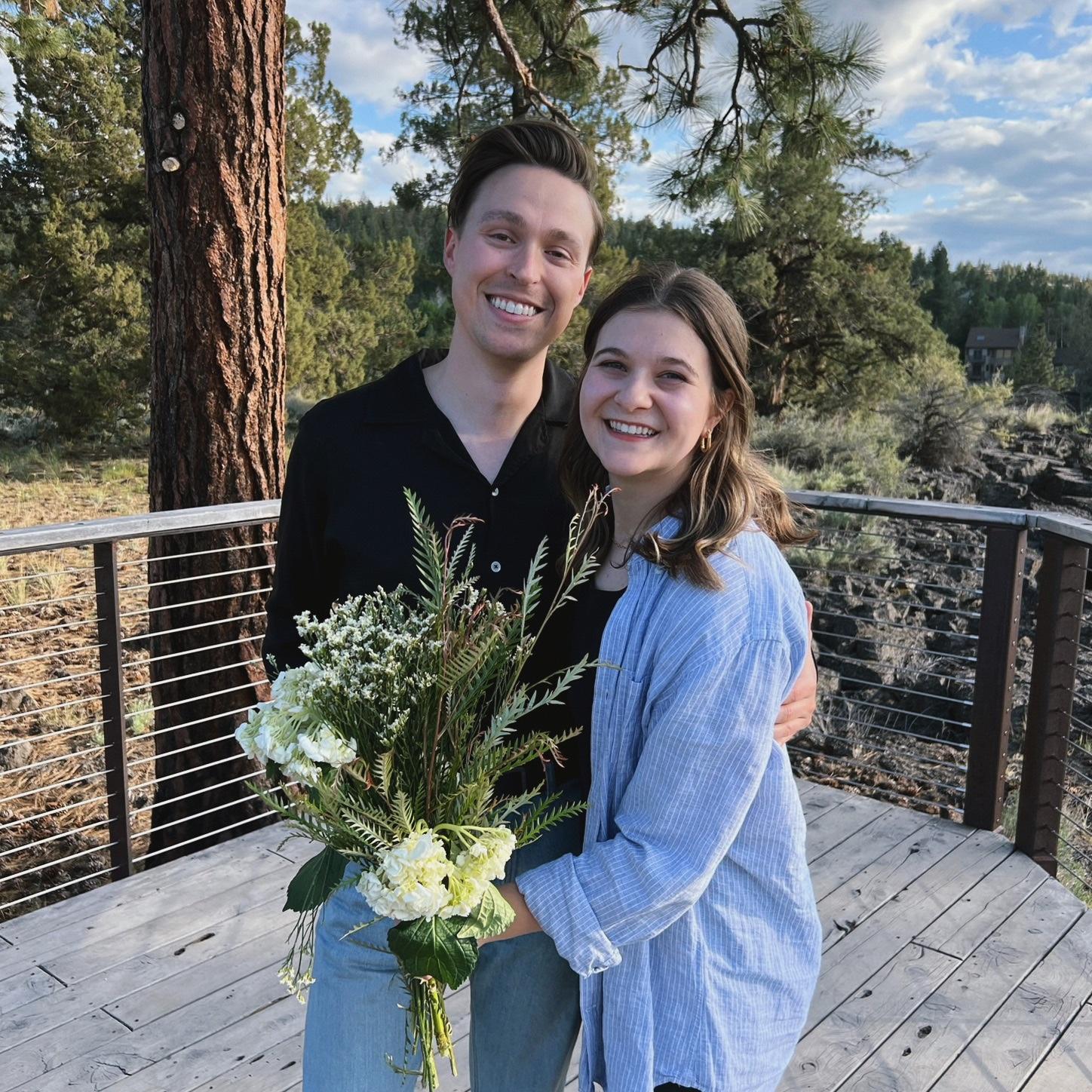 Moments after David popped the question at Riley Ranch Nature Reserve in Bend on May 28, 2023.