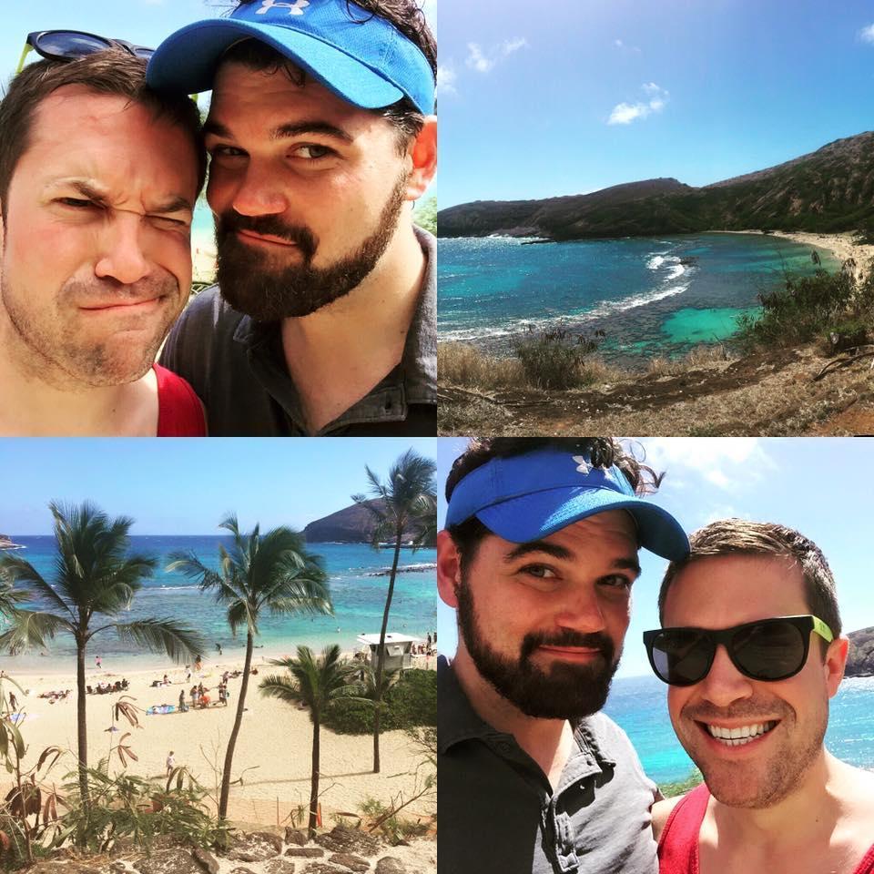 Fun Fact: Our fifth date was a trip to Hawaii because James had a 9th Circuit sitting. This photo, captioned "Hunama Bay with bae," was the first photo of us ever posted to social media.