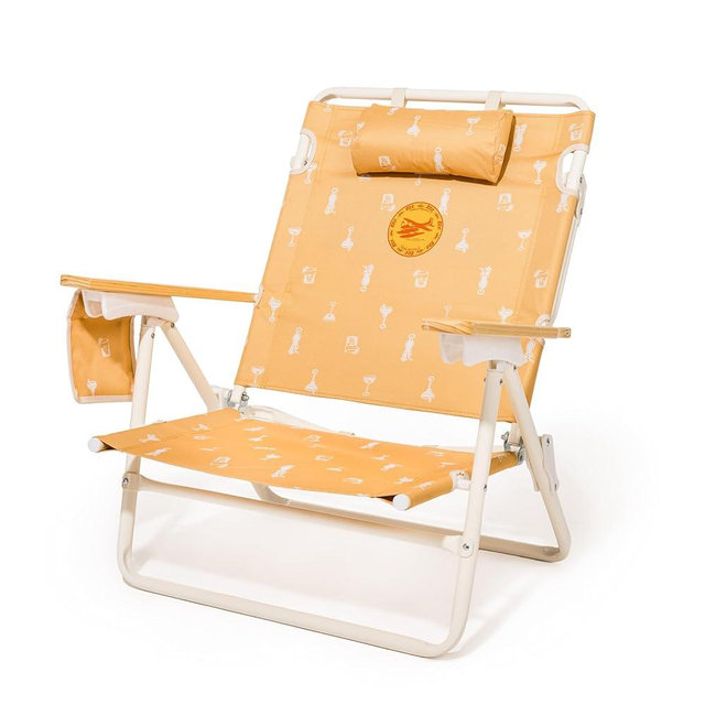 Business & Pleasure Co. Margaritaville Manana Chair - Backpack Beach Chair, Lay Flat Reclining, Lightweight & Portable, Insulated Cooler Pocket, Hemisphere Dancer Marg